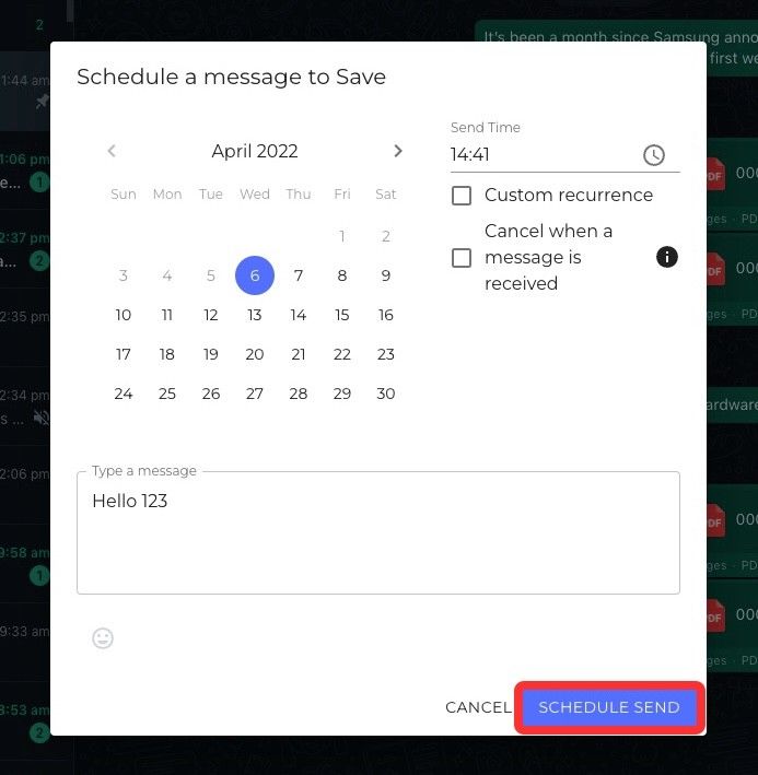 How to schedule WhatsApp messages on Android and iPhone
